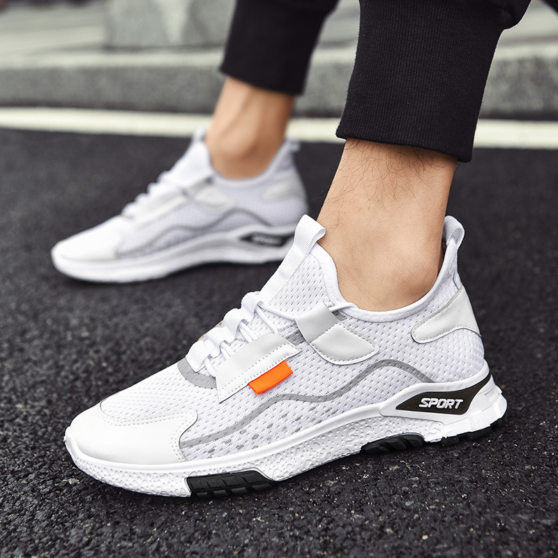 鞋子男网面透气新款韩版百搭潮流休闲运动跑步鞋软底防滑低帮透气