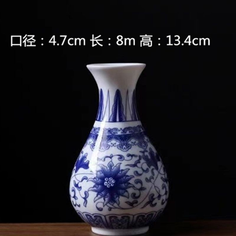 Vaso de escritorio de cerámica de porcelana pequeña boca mini hidroponía de flores retrógradas botellas de flores de porcelana