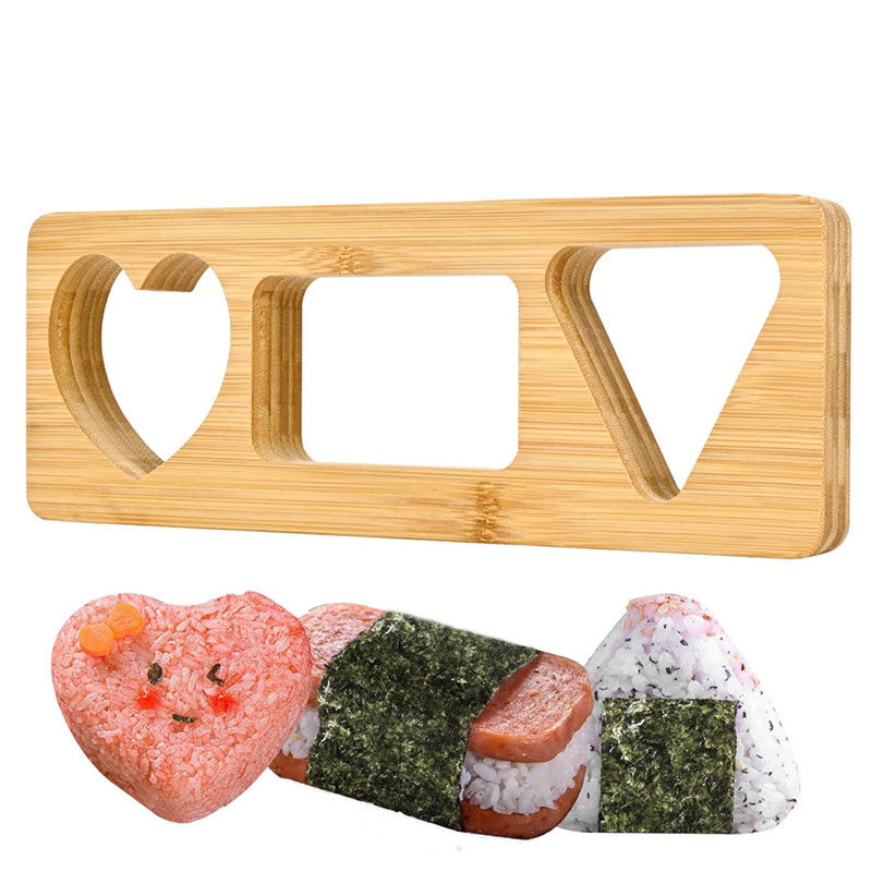 跨境新品竹制饭团模具三角形爱心饭团DIY创意寿司便当制作器定制
