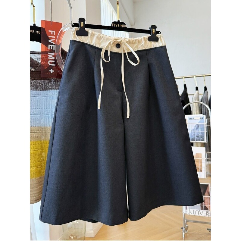 Plus Size Gray Suit Pants for Women, Autumn High-Waisted Loose Versatile Casual Wide-Leg Cropped Pants 2