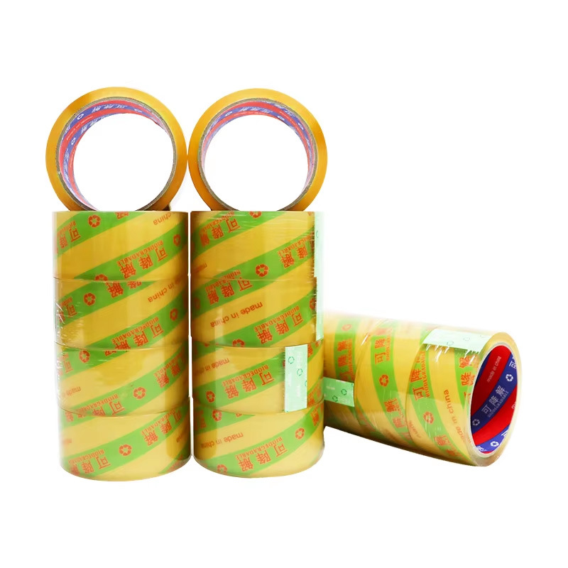 Cinta de película de celulosa vegetal personalizada, sellado de bajo ruido, fácil de rasgar, protección del medio ambiente, papel de vidrio biodegradable de 180 días