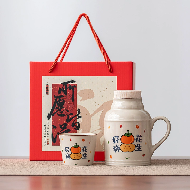 Маленькая красная книга керамический чайник, вареный чайник, чайная чашка, небольшая теплая чашка, керамическая чашка с водой большой емкости с подарками для рук оптом