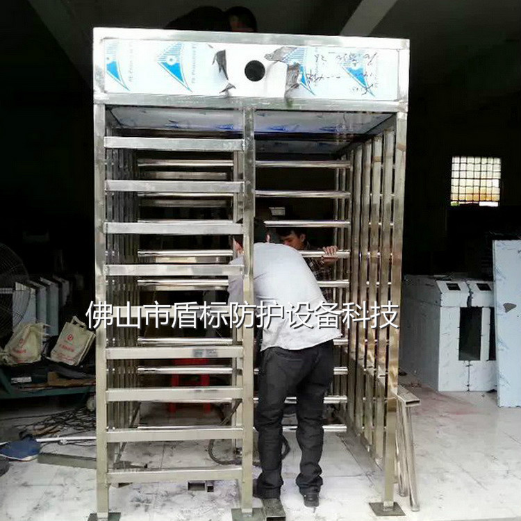 智能人脸识别单边旋转通道门 不锈钢手动全高十字旋转栅栏门厂家