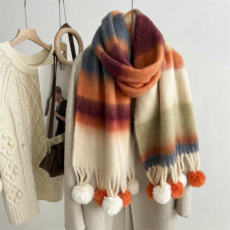 Solid Color Pattern Winter, Autumn Season Women's Simple Style Solid Color Imitation Cashmere Scarf