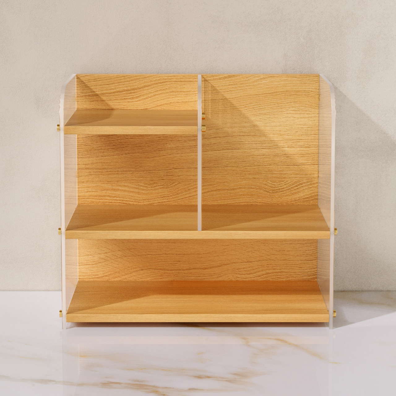 Estante de escritorio Estante de acrílico Estantería pequeña Escritorio de oficina Archivo de almacenamiento Escritorio doméstico Organizar estante en capas