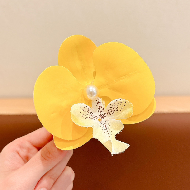 海边度假风超仙仿真花发饰半扎发鲨鱼夹绝美拍照氛围感抓夹头饰|undefined