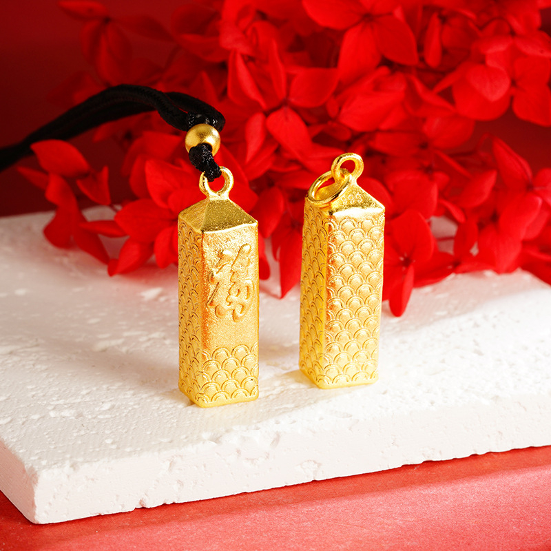 Vietnam arena oro palabra suerte oro Bar Tianci Hongfu Collar chapado en oro estilo chino tienda de oro mismo estilo imitación oro Yiwu suministro