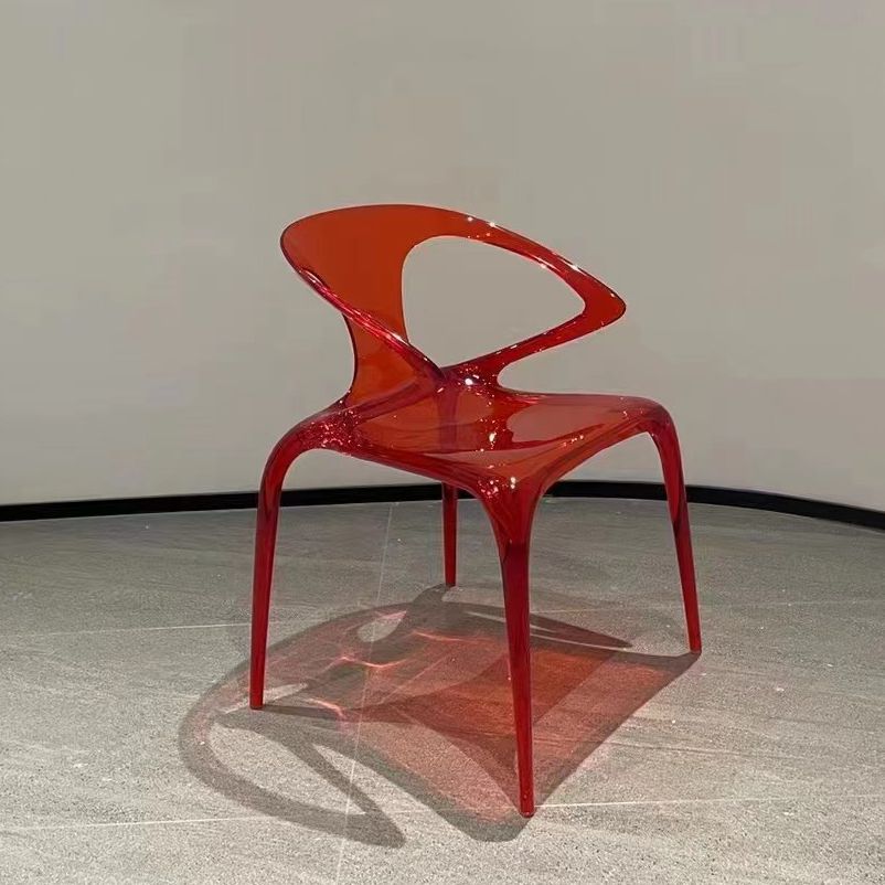 透明椅子餐椅酒店会所别墅美术馆设计师扶手树脂亚克力洽谈大堂