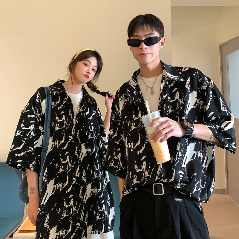 花柄シャツ、カジュアル、男女同型、高級トップス、香港風、ハンサム、若々しい、人気デザイン、半袖|undefined