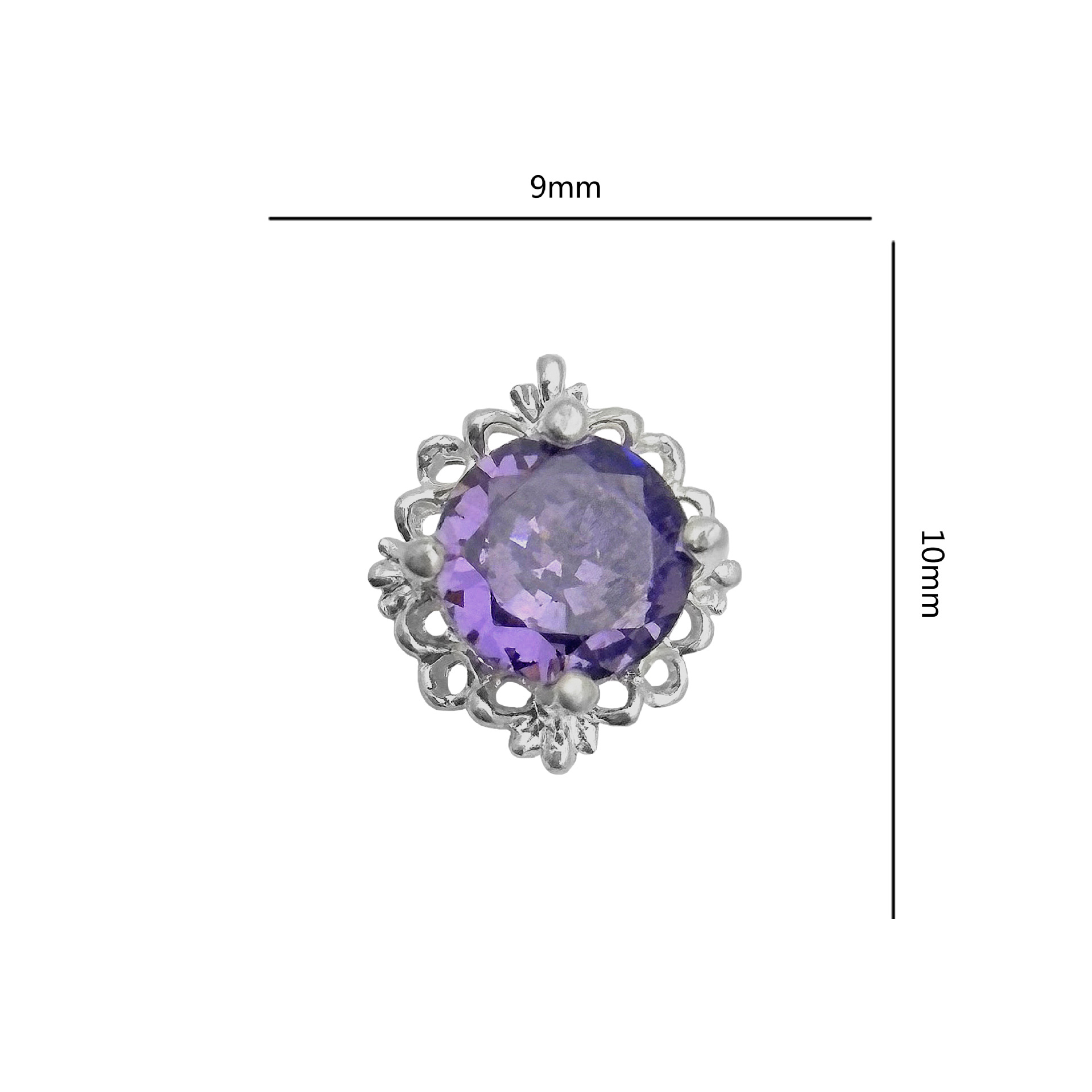 Retro ronda circonio uñas joyería uñas diamante joyería DIY uñas pegatina circón único retro circón fábrica lote
