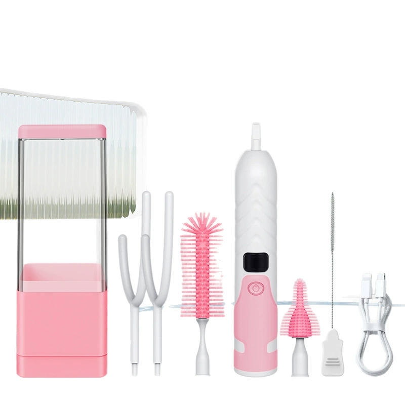 Silicone handheld bottle brush, feeding bottle to go out, storage box for traveling