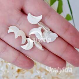 仿贝母猫眼石亮面几何立体五角星树脂贴片 diy耳环配件材料纽扣配