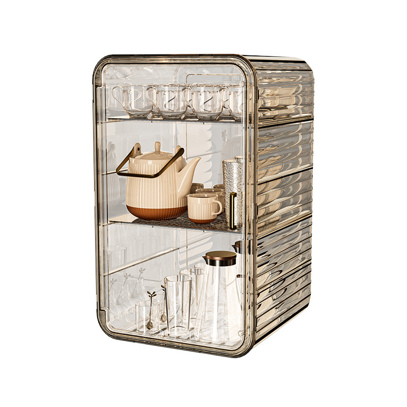 Taza de té bandeja de té taza de agua bandeja hogar sala de estar mesa de café juego de té taza de té gabinete de almacenamiento de doble capa