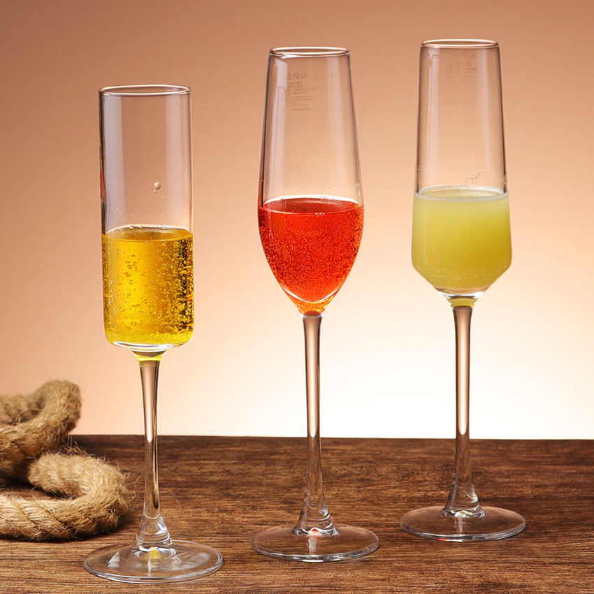 Vidrio de cristal burbujeante taza de vino alto pie taza de champán taza de vidrio fábrica directa taza de vino blanco taza de cóctel