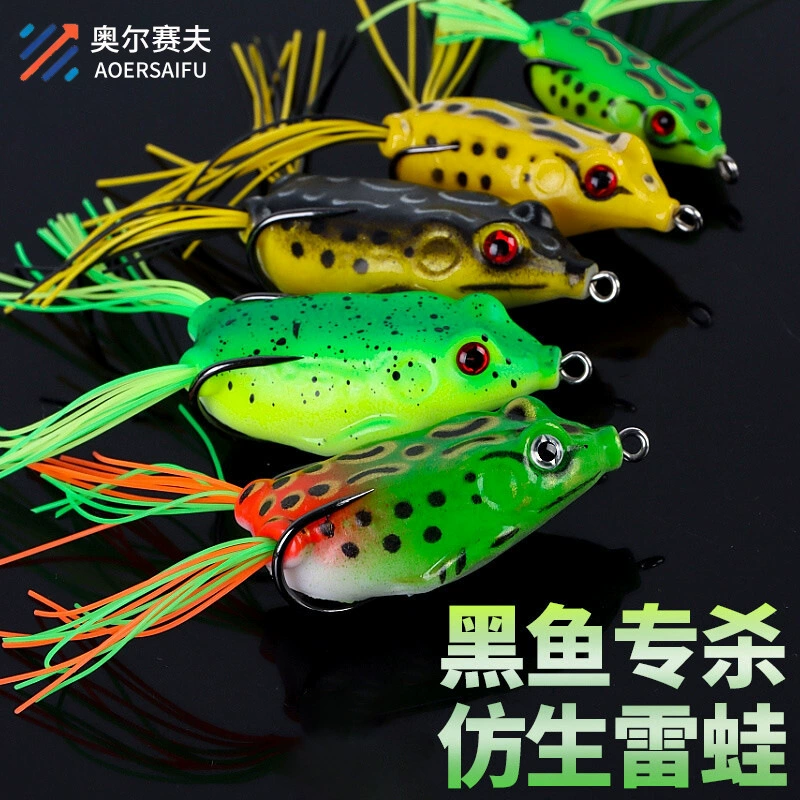 Костюм для приманки Thunderfrog Luya на большие расстояния Thunderfrog Frog Черная приманка Конкурентоспособная бионическая приманка Luya Поддельная приманка Костюм для рыболовных снастей