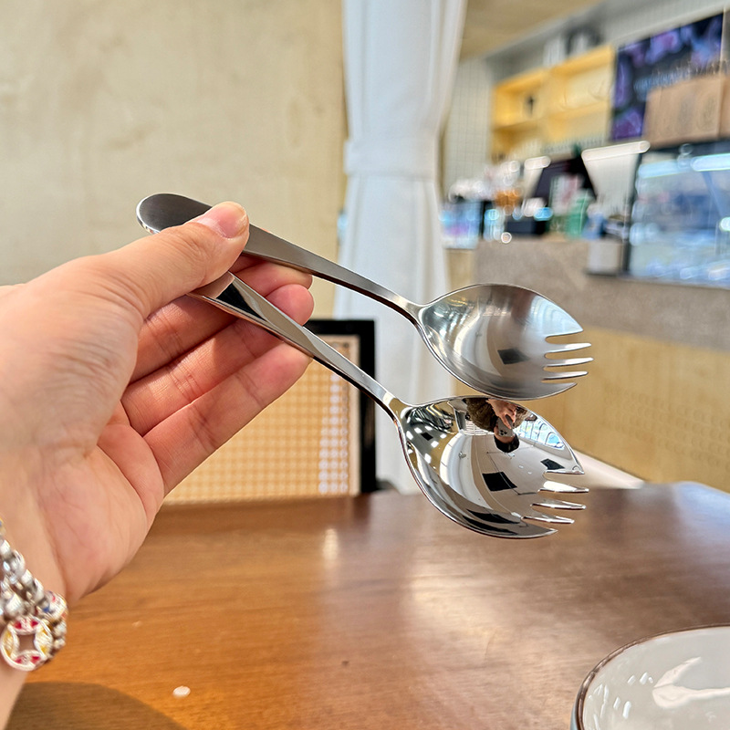 Chockmen18/10 Postre de té de la tarde de acero inoxidable Tenedor Cuchara Cuchara de ostras Cuchara de sandía Cuchara de ensalada Engrosamiento de cabeza grande