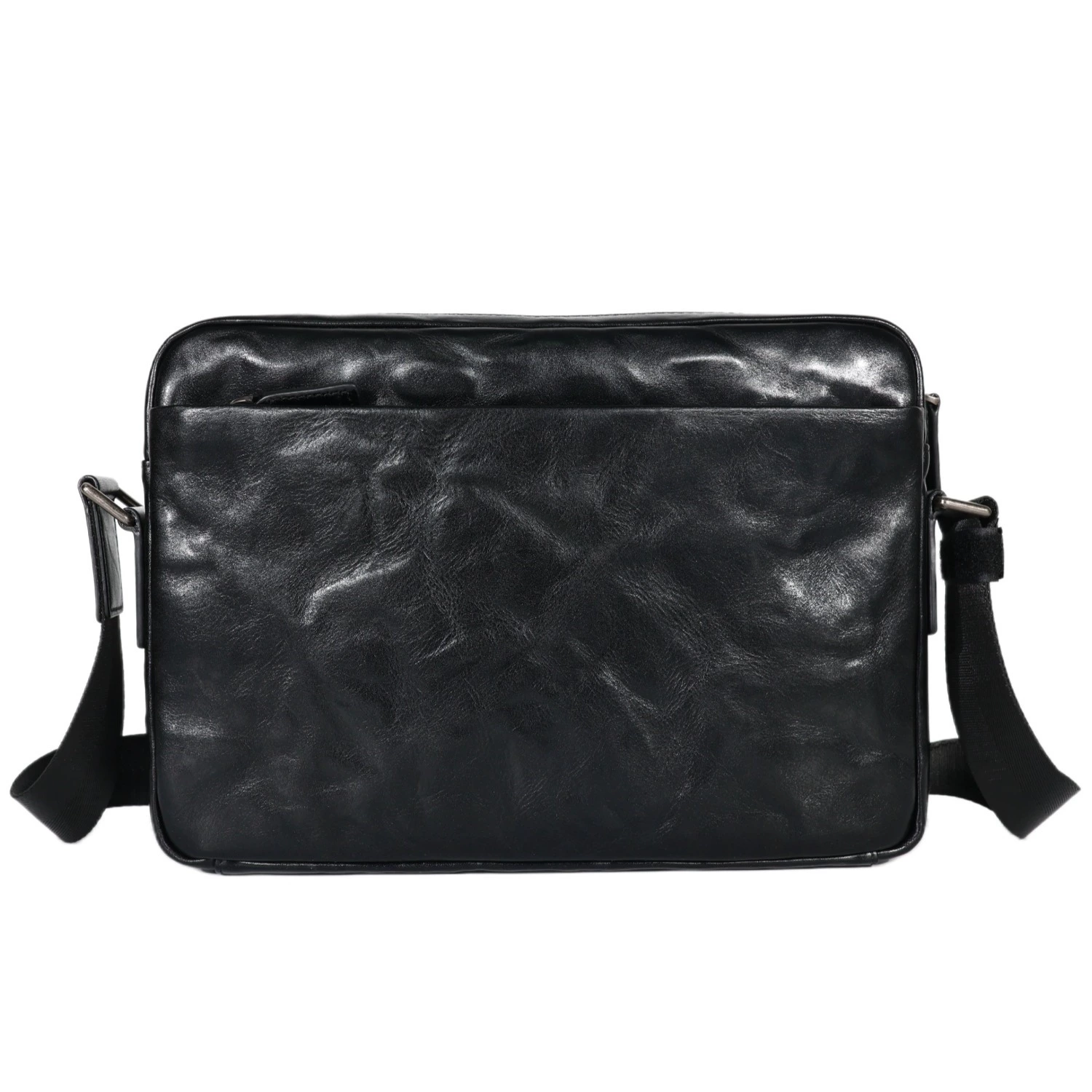 Leather shoulder bag, capacious retro one-shoulder bag for leisure, genuine leather, cowhide, high-end