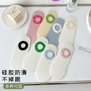 White Socks Women's Boat Socks Summer Thin Simple Breathable Non-Slip Non-Falling Socks Invisible Socks Fashionable