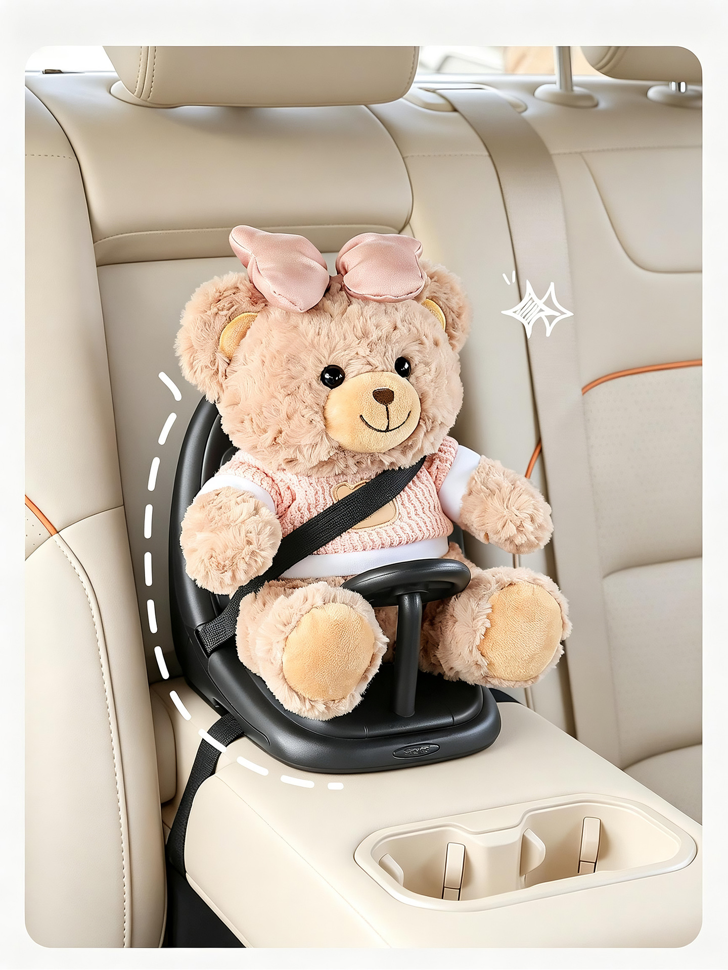 Car Accessories, Safety Seat Plush Dolls, Car Armrest Box Ornaments, Accessories for Car Interior Decoration