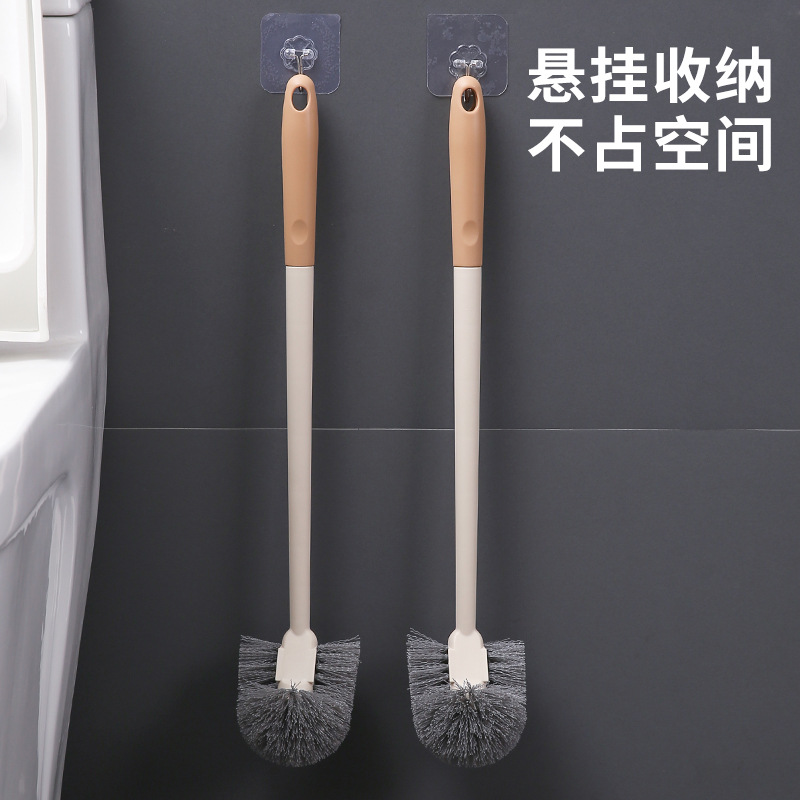 Toilet Brush for Home Use, Wall-Mounted with Long Handle, No Dead Corners, Bathroom Hanging Soft Bristle Toilet Cleaning Tool