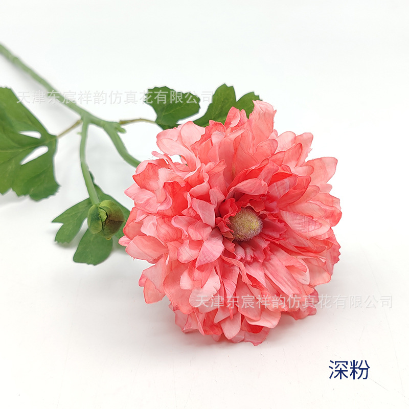 Flor Artificial de Ranúnculo de 2 Cabezas de Tela de Seda para Boda y Decoración del Hogar image 10