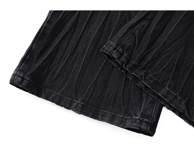 Vintage Distressed High Waist Straight Leg Jeans For Women & Men - Retro Loose Fit Denim Pants With Raw Hem, Comfortable Stretch Fabric_mkmklike.com