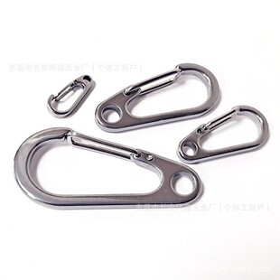 Factory supply 304 stainless steel metal pull-resistant fast hanging spring needle simple hook key ring hardware accessories