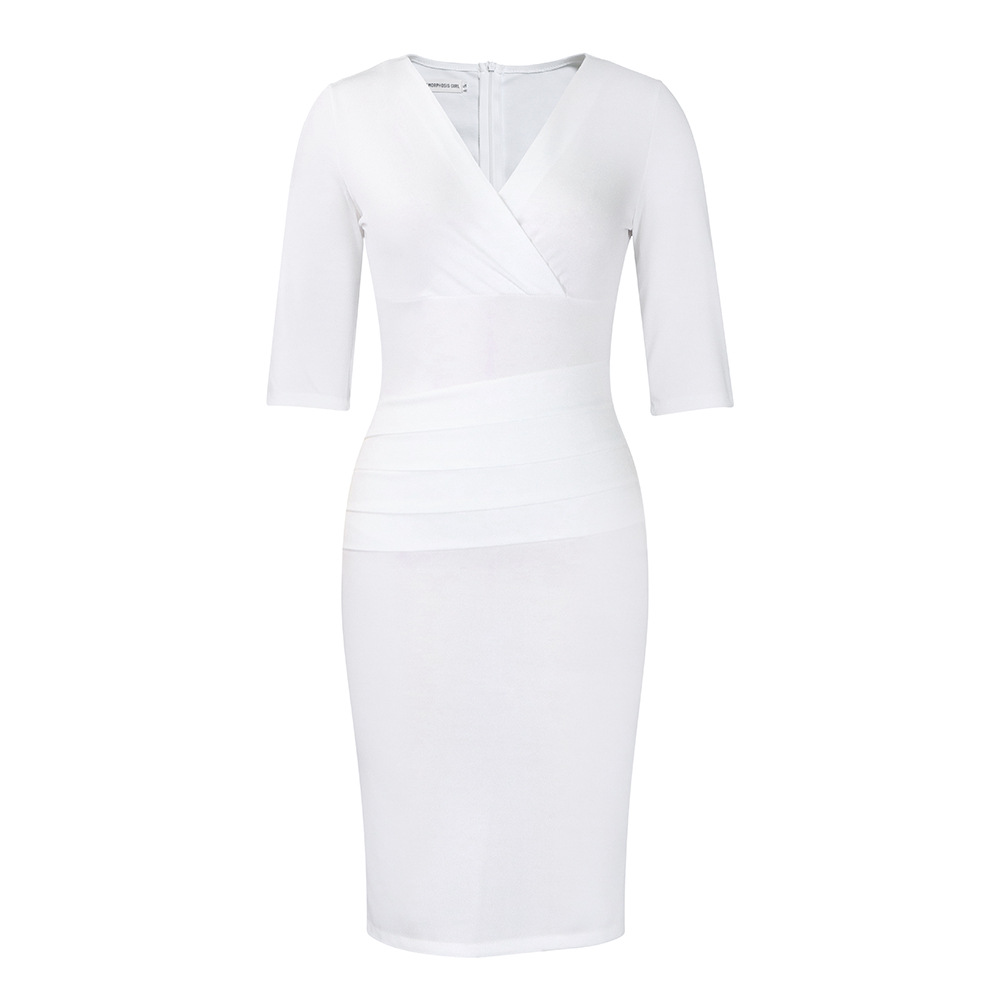 Women's Elegant V-Neck Bodycon Dress