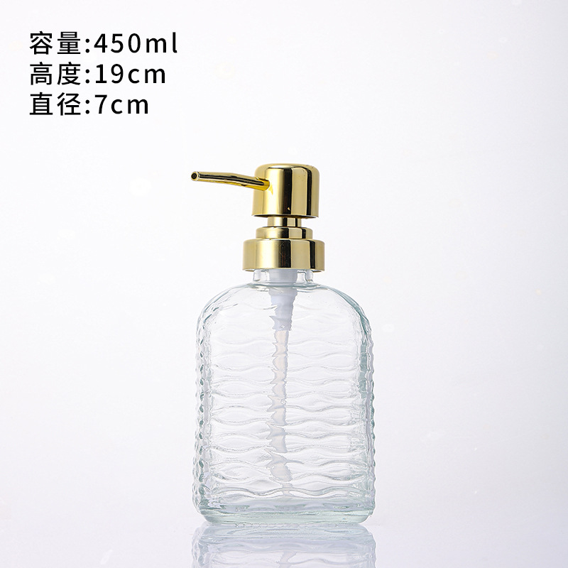 Botellas vacías de vidrio para gel de ducha/champú/loción, con dosificador a presión y opción de grabado/impresión de logotipo, venta al por mayor.