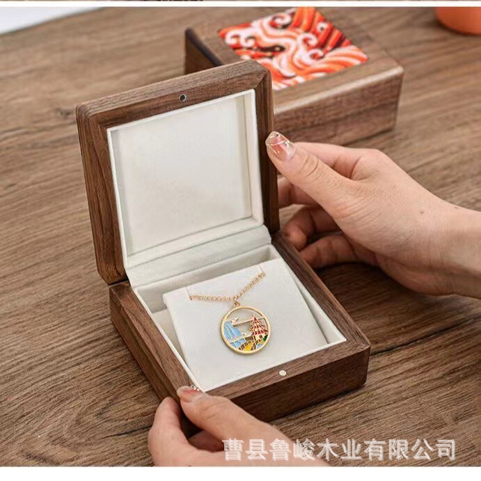 新しい種類のプリントの木製のアクセサリーの箱の宝石店のアクセサリーのネックレスの包装の箱の便利な指輪のブレスレットの木の箱の手の箱|undefined