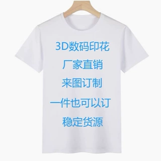 跨境3D数码印花logo diy 短袖厂家货源欧码网眼速干t恤圆领工作服