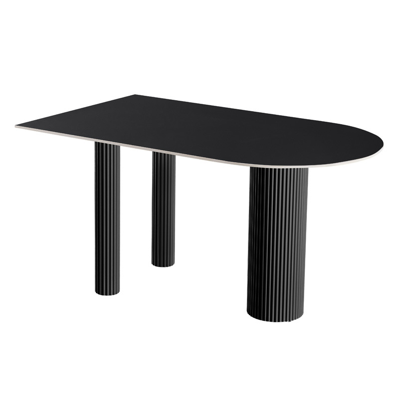 Mesa de comedor de tabla de roca, pequeña casa de tipo isla, pequeña casa de tipo integrada, moderna y simple, mesa de comedor de pared de viento de crema doméstica