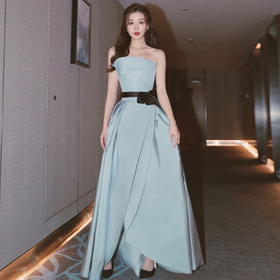 晚礼服女2025春季新款宴会名媛主持人礼服连衣裙女性感晚礼服长款-阿里巴巴