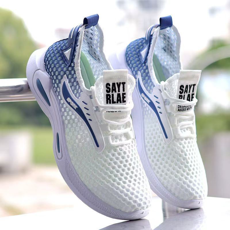 Summer Men's Shoes Ice Mesh Shoes Casual Running Sneakers Internet Celebrity Trendy Shoes Student Mesh Breathable Men's Shoes