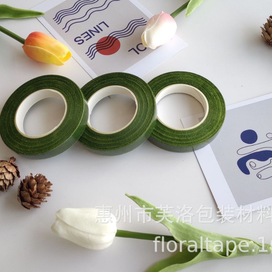 Cinta floral adhesiva para manualidades – rollos de 27m para arreglos y decoración