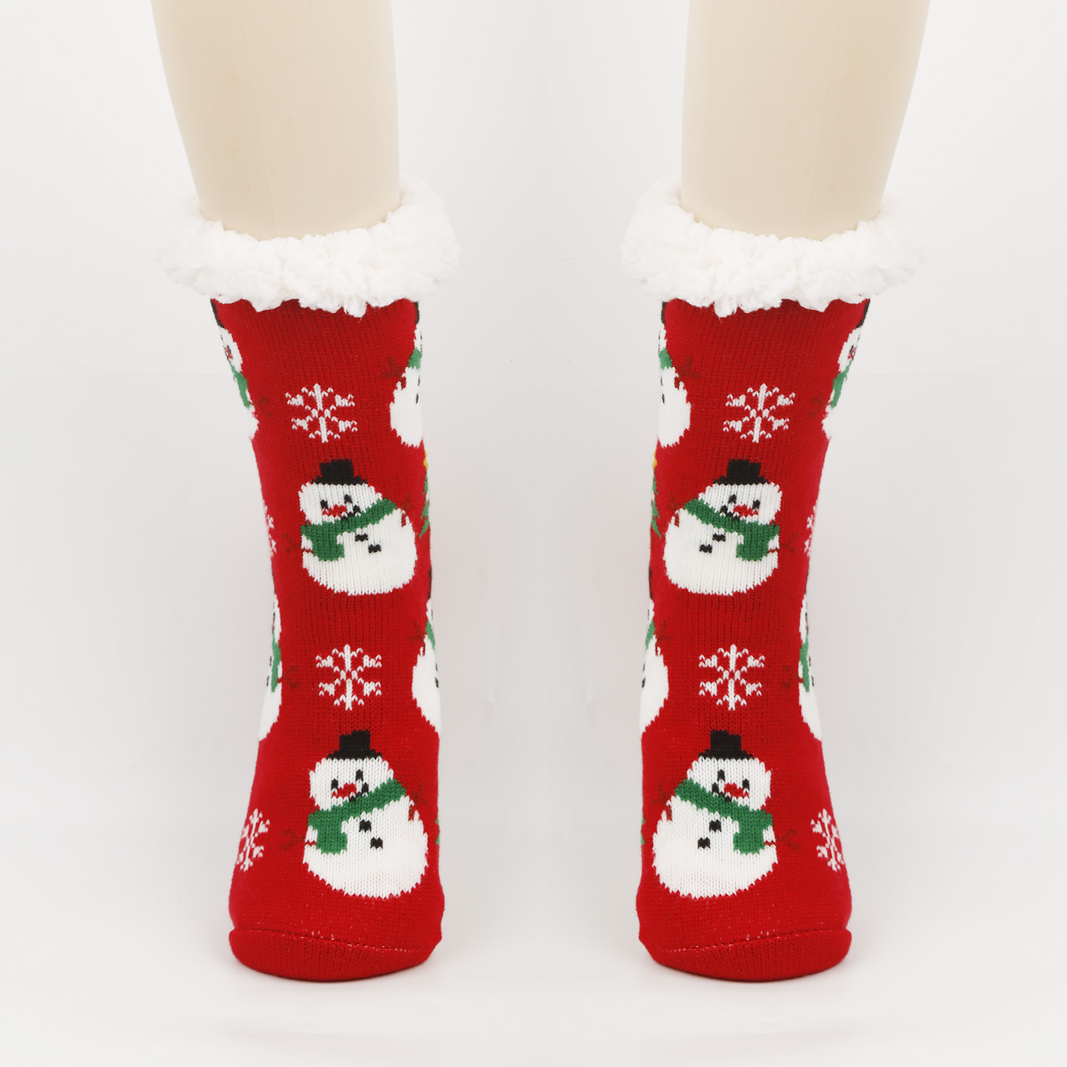 Calcetines de Navidad calcetines de piso de otoño e invierno para mujer calcetines de nieve engrosados forrados de lana calcetines de sueño en casa calcetines de alfombra