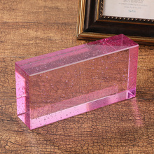 隔断墙背景墙粉色水晶玻璃砖多规格实心热熔透明冰纹透光