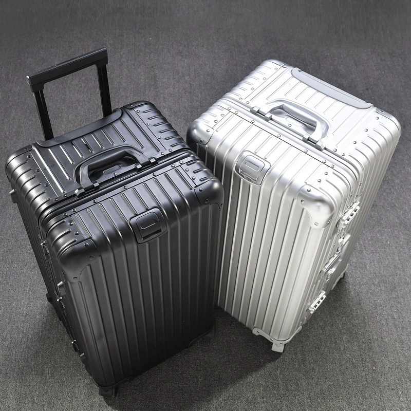 Metal retro universal suitcase for leisure, aluminum-magnesium alloy, 32inch