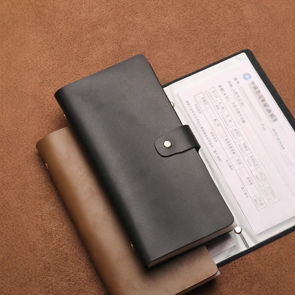 Bank Passbook Holder Multifunctional Card Leather Organizer for Bank Deposits and Other Documents