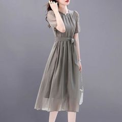 女性の夏のドレス 2025 気質西洋スタイルウエスト痩身グレースカート
