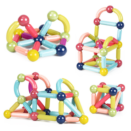 Transformable Magnetic Rod Puzzles for 2-Year-Old Boys and Girls, Baby Intelligence Building Blocks, Educational Magnetic Construction Toy