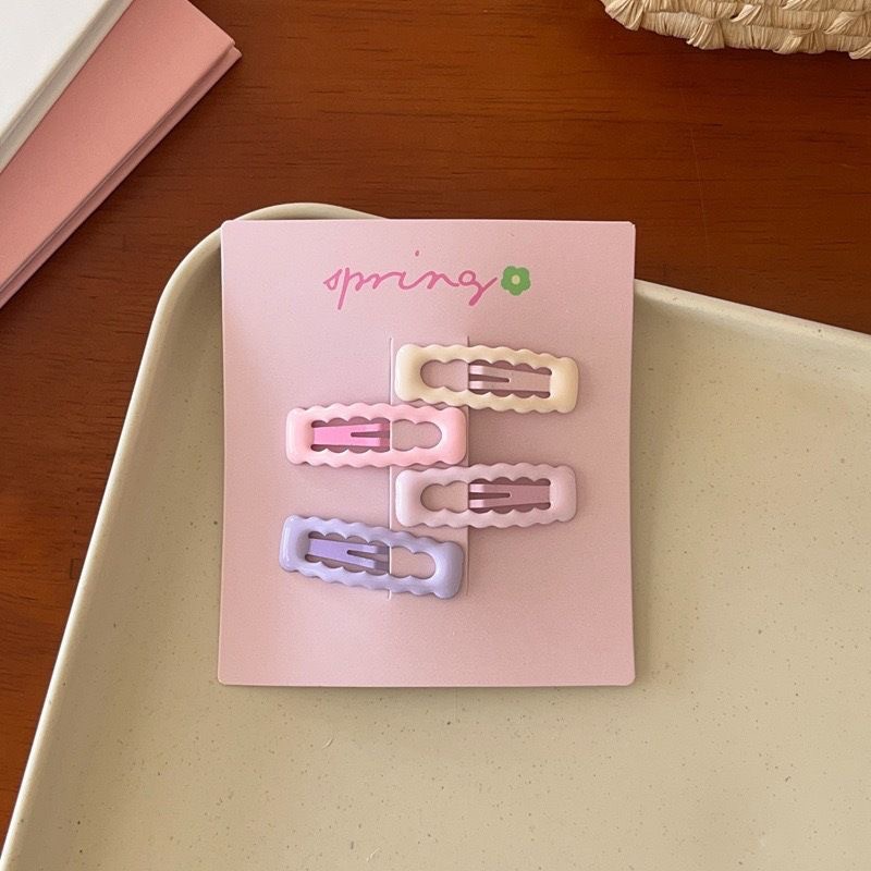 Lindo juego de pinzas para el cabello con flequillo, pinzas para el lado de la frente, pinzas para el cabello rotas laterales, clips pequeños para niñas, clips bb de aceite que gotea image 9