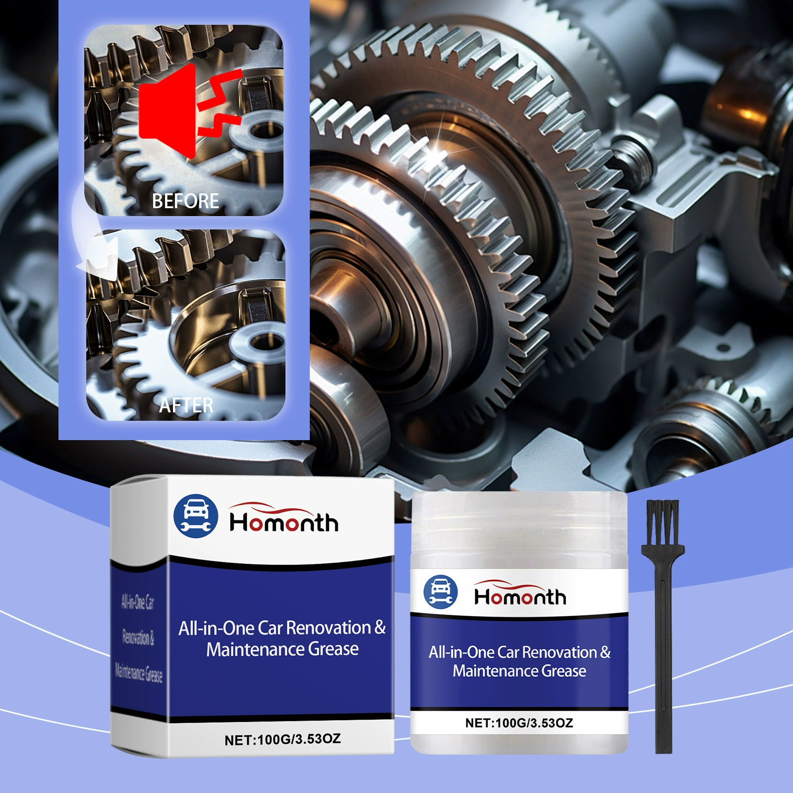 Homonth Уход за автомобилем Комплект смазки для чистки автомобиля
