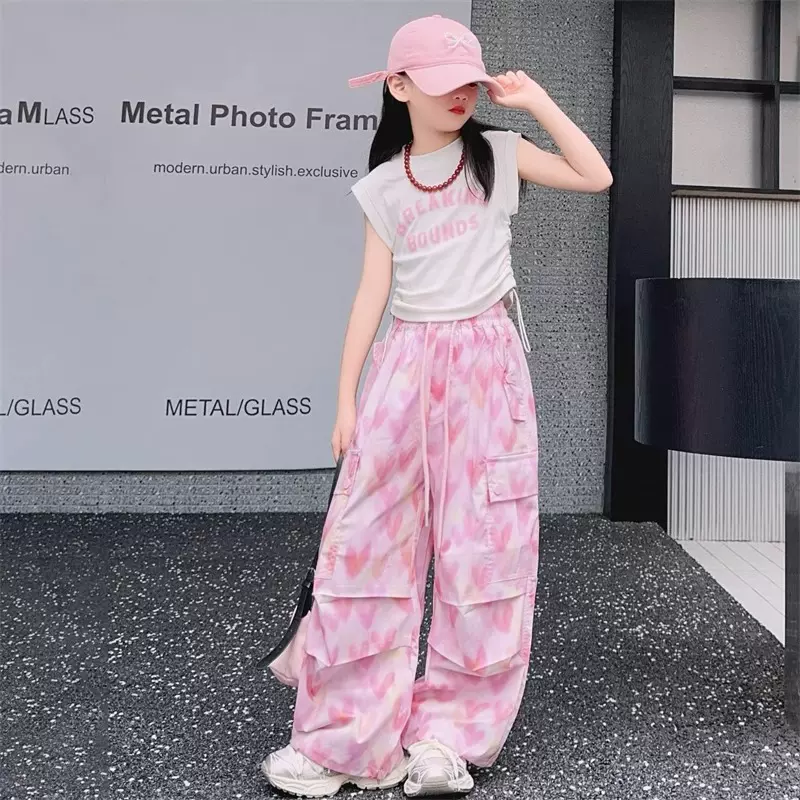 时尚工装休闲裤女童夏季2025新款儿童潮酷穿搭女大童爵士街舞裤子