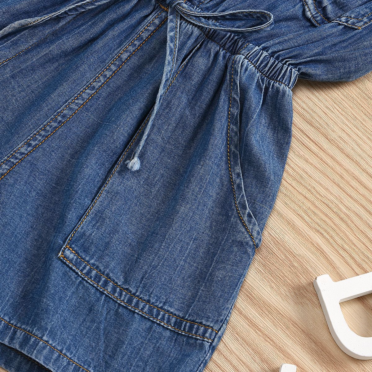 Denim romper details