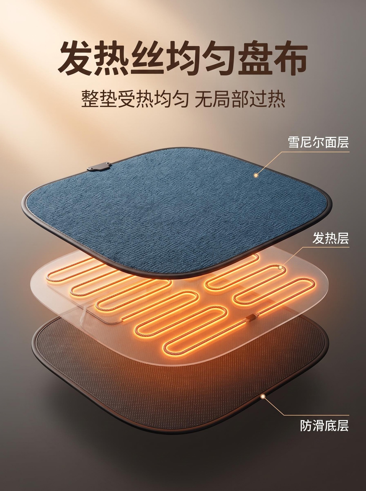 Car seat heating pad, 12V/24V universal, electric heating pad for seats, winter warming, three temperature settings, and timer function