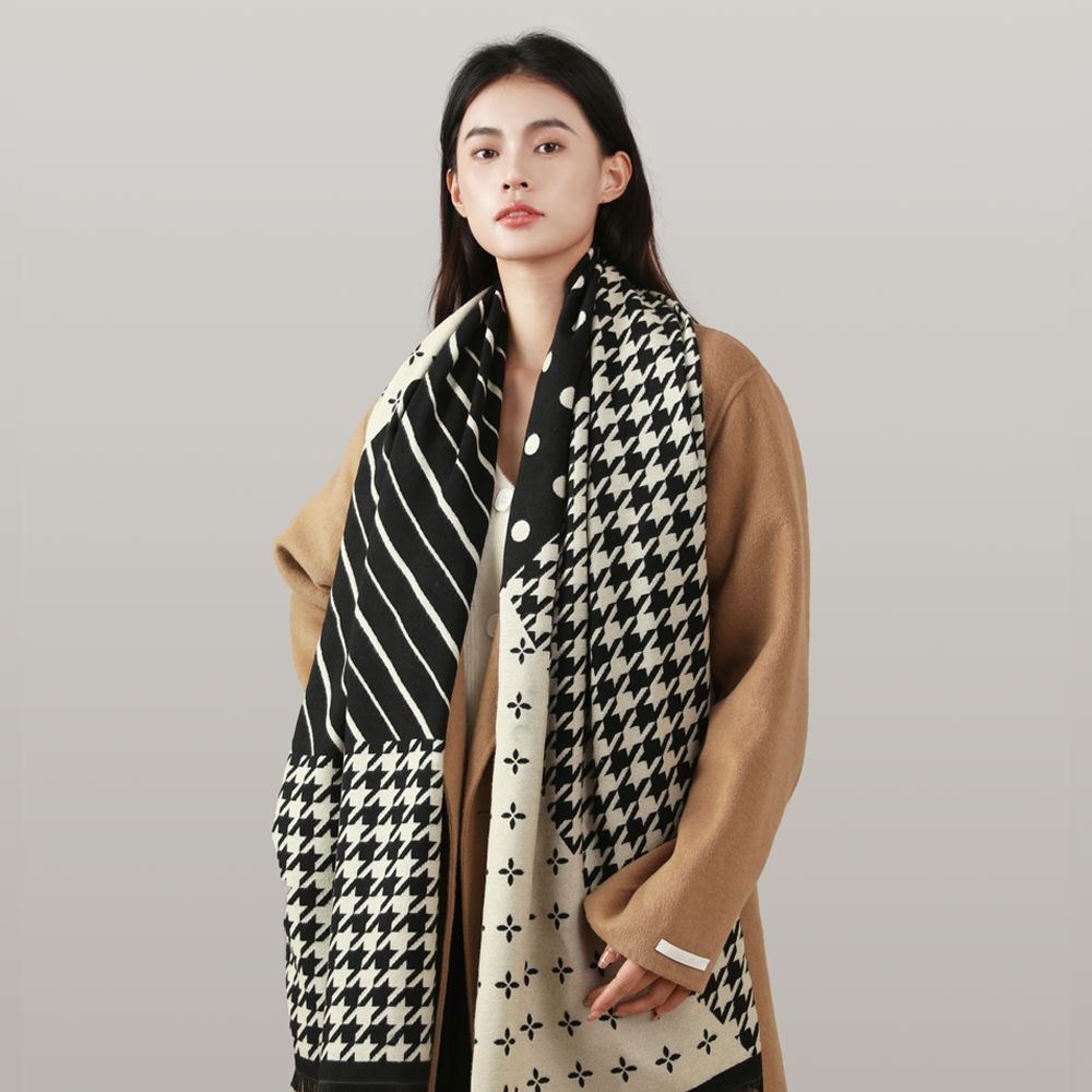 Otoño e Invierno nuevo cachemir-como houndstooth Simple bufanda de los hombres de las mujeres calientes del todo-fósforo de moda bufanda al por mayor de los hombres
