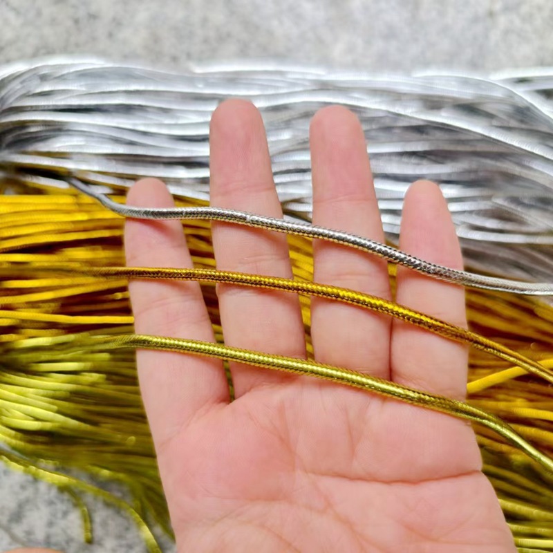 3毫米圆形金银绳3MM工艺有芯金银丝绳子diy手工盒子装饰辅料90米