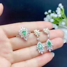 ���A���b����ˮ�� 4*6MM S925�y��pɫ��ˇ ��ָ ��� �y�� Ů