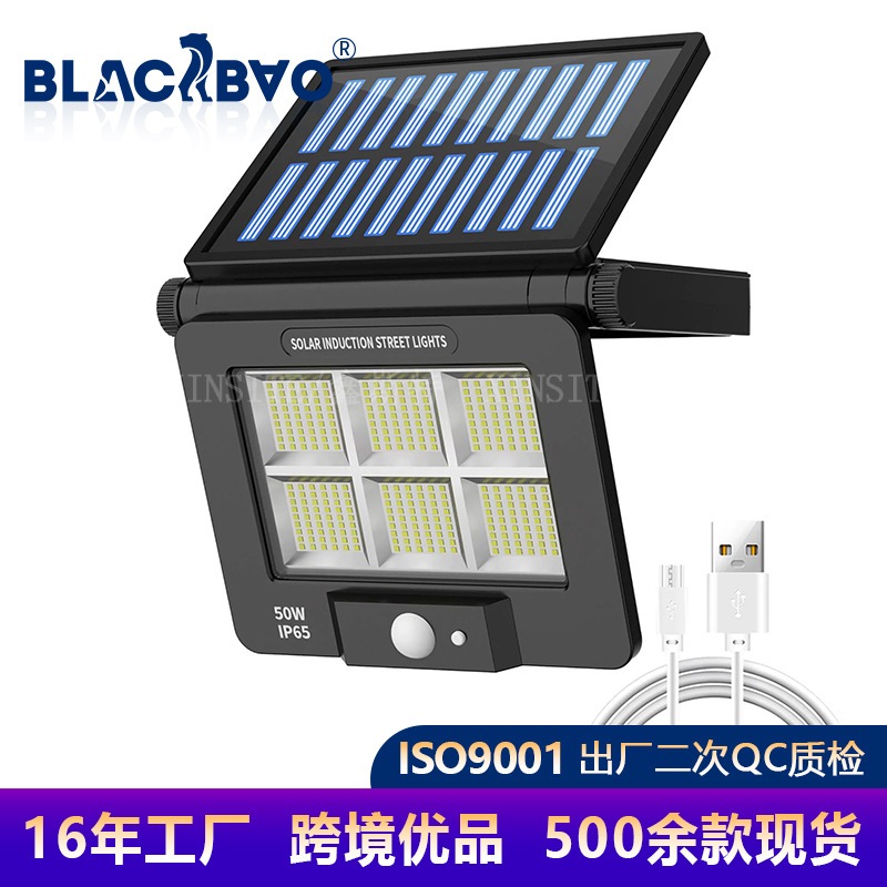 Cross-border new solar courtyard human body induction wall lamp intelligent remote control light sense outdoor lamp landscape lamp induction lamp